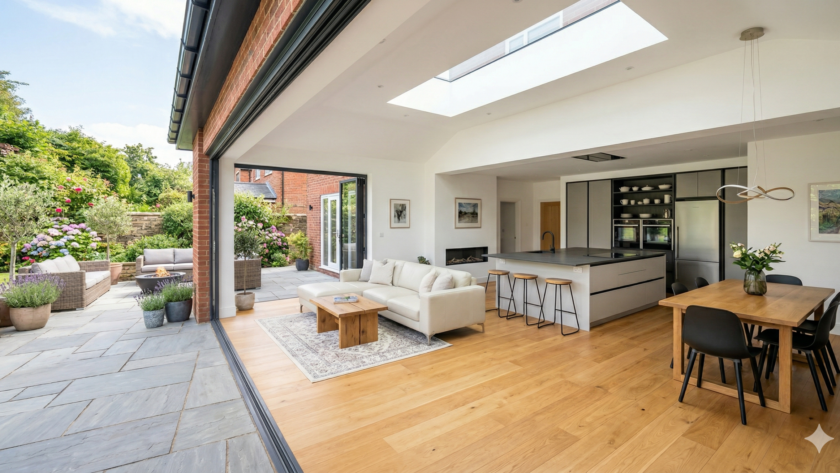 A fully completed, turnkey house extension built and managed by AB Joinery.