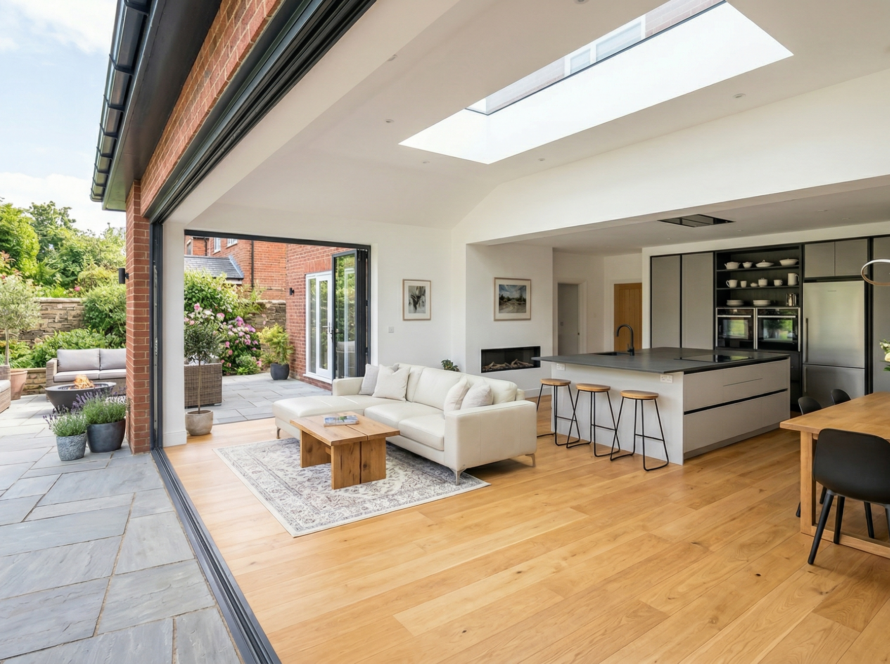 A fully completed, turnkey house extension built and managed by AB Joinery.