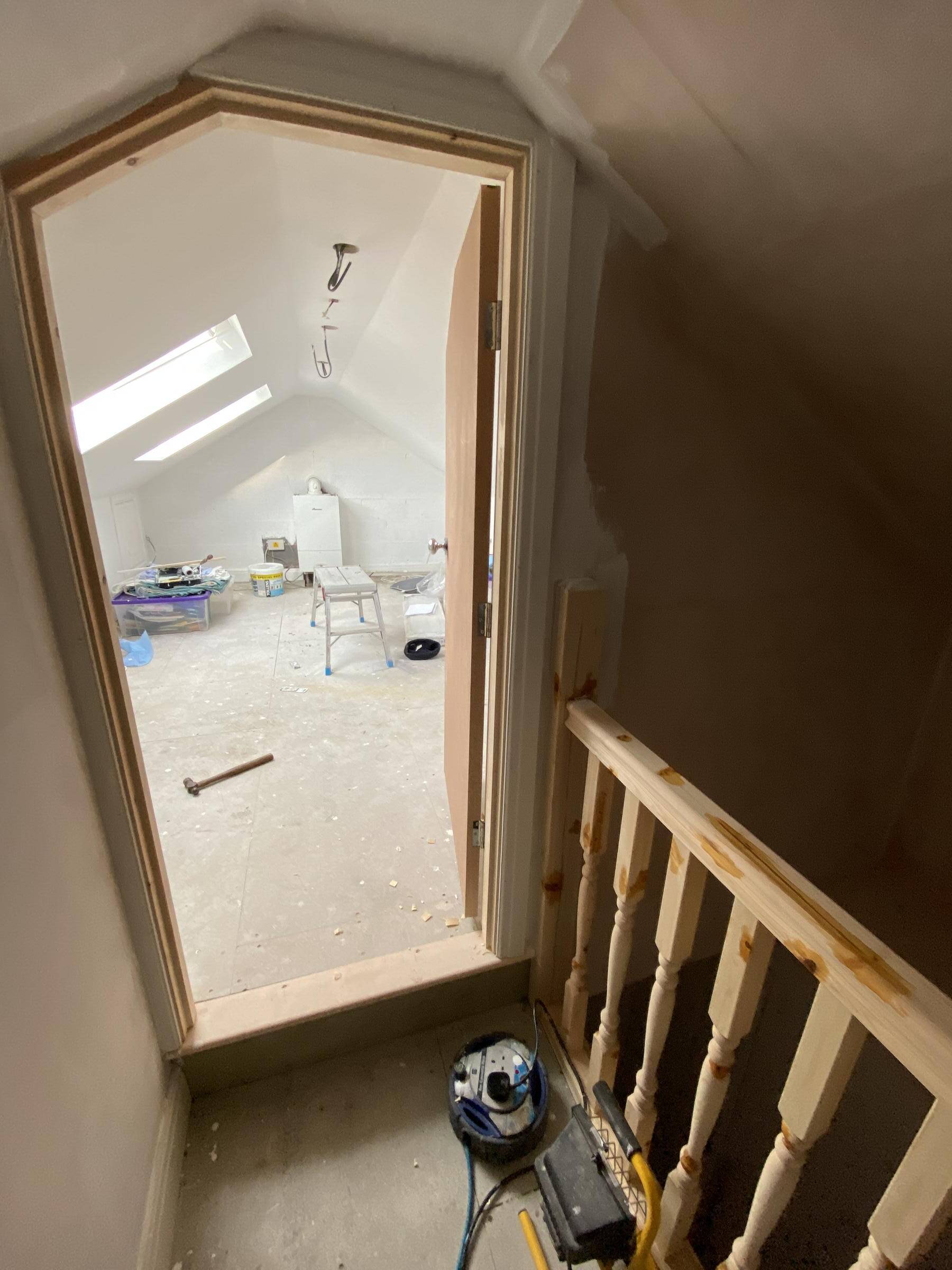 Painted and finished loft room