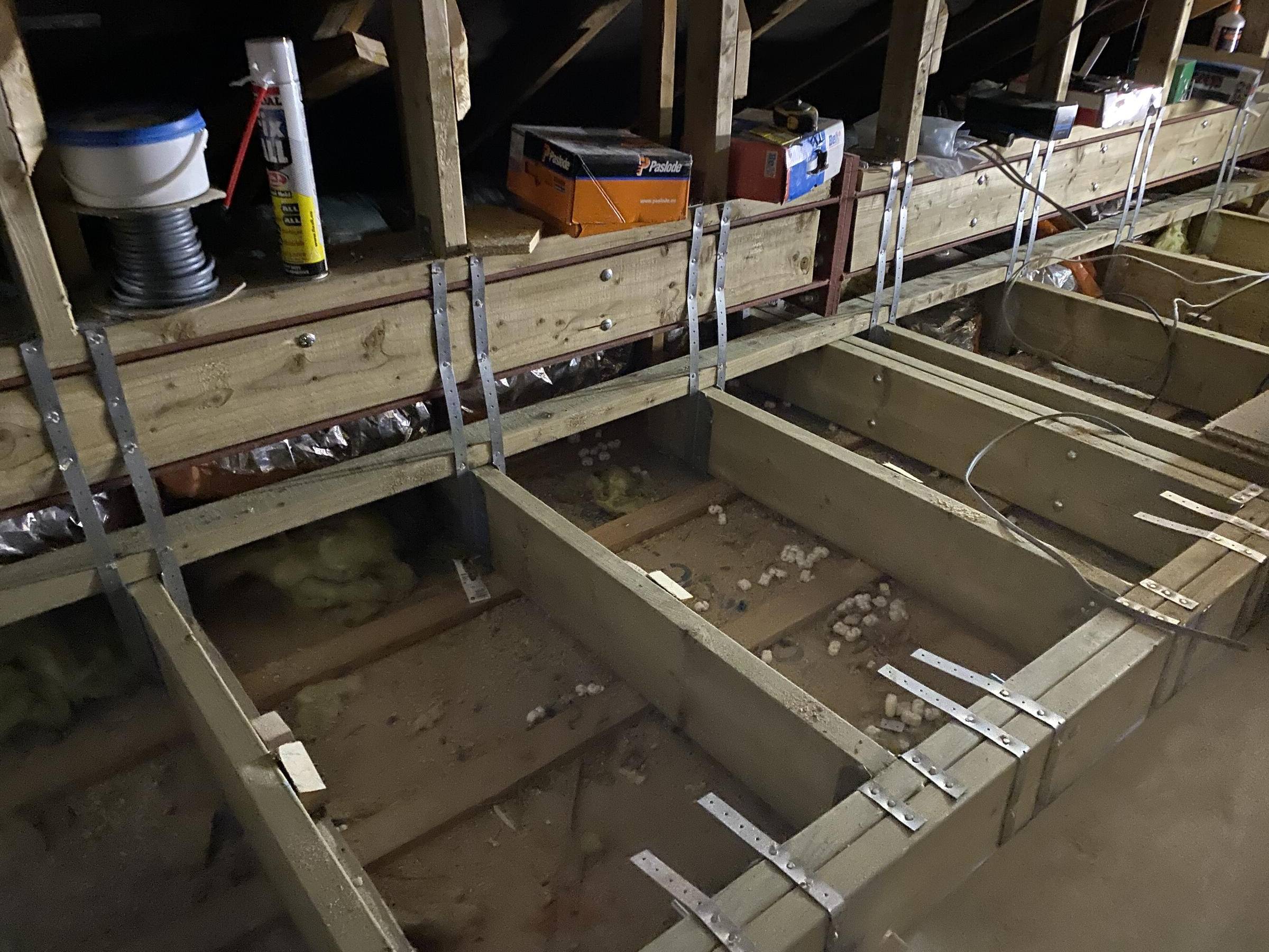 Installing the new structural floor joists
