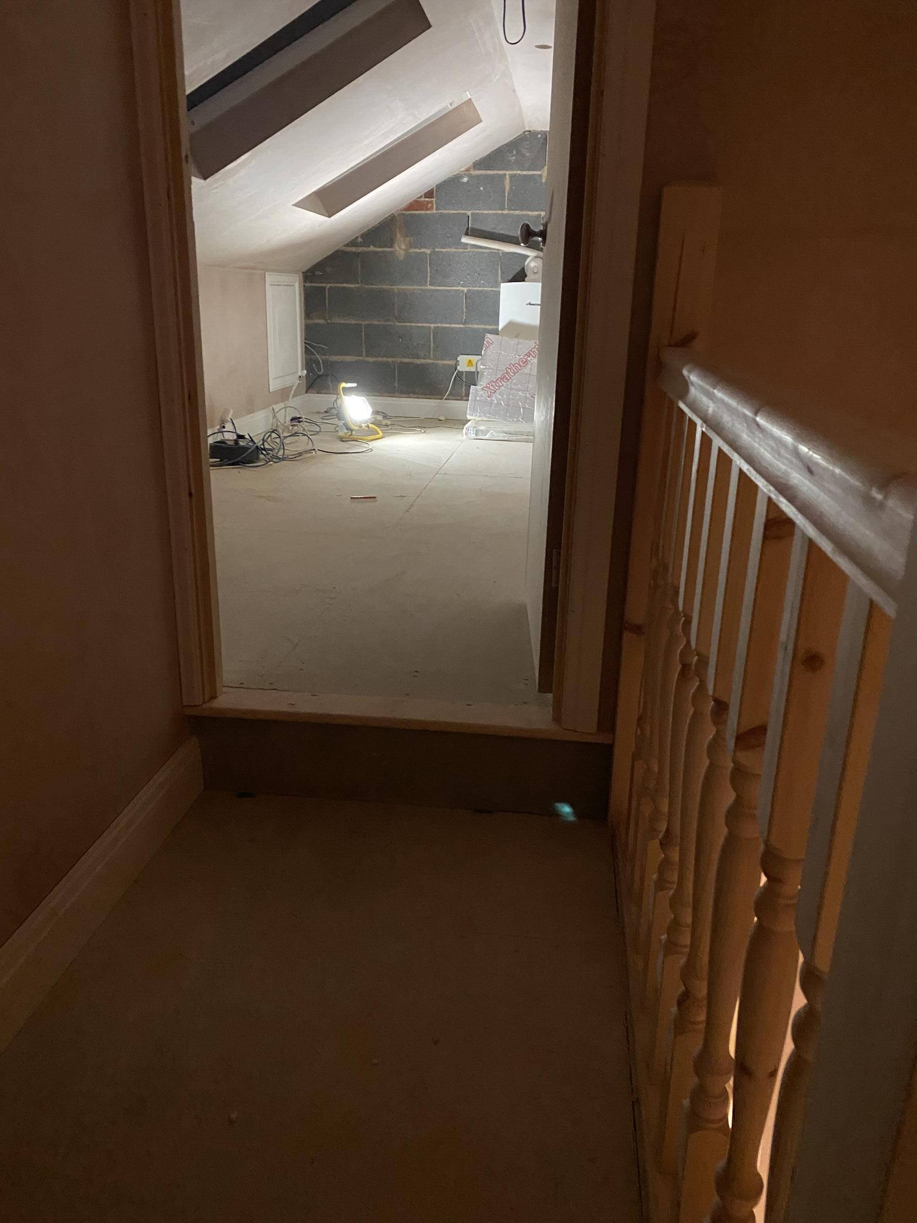 Freshly plastered stud walls