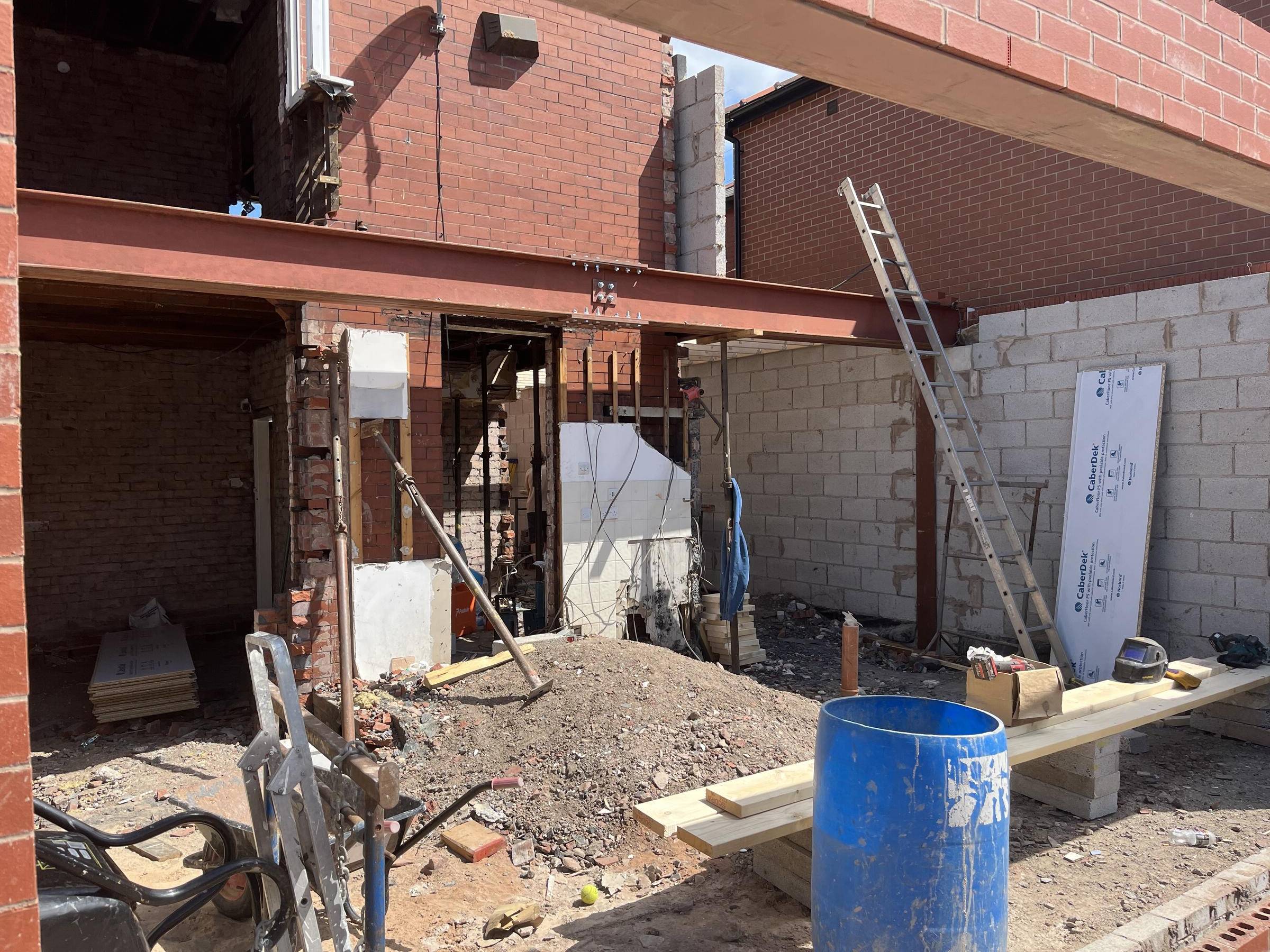 Steel Beams and Blockwork