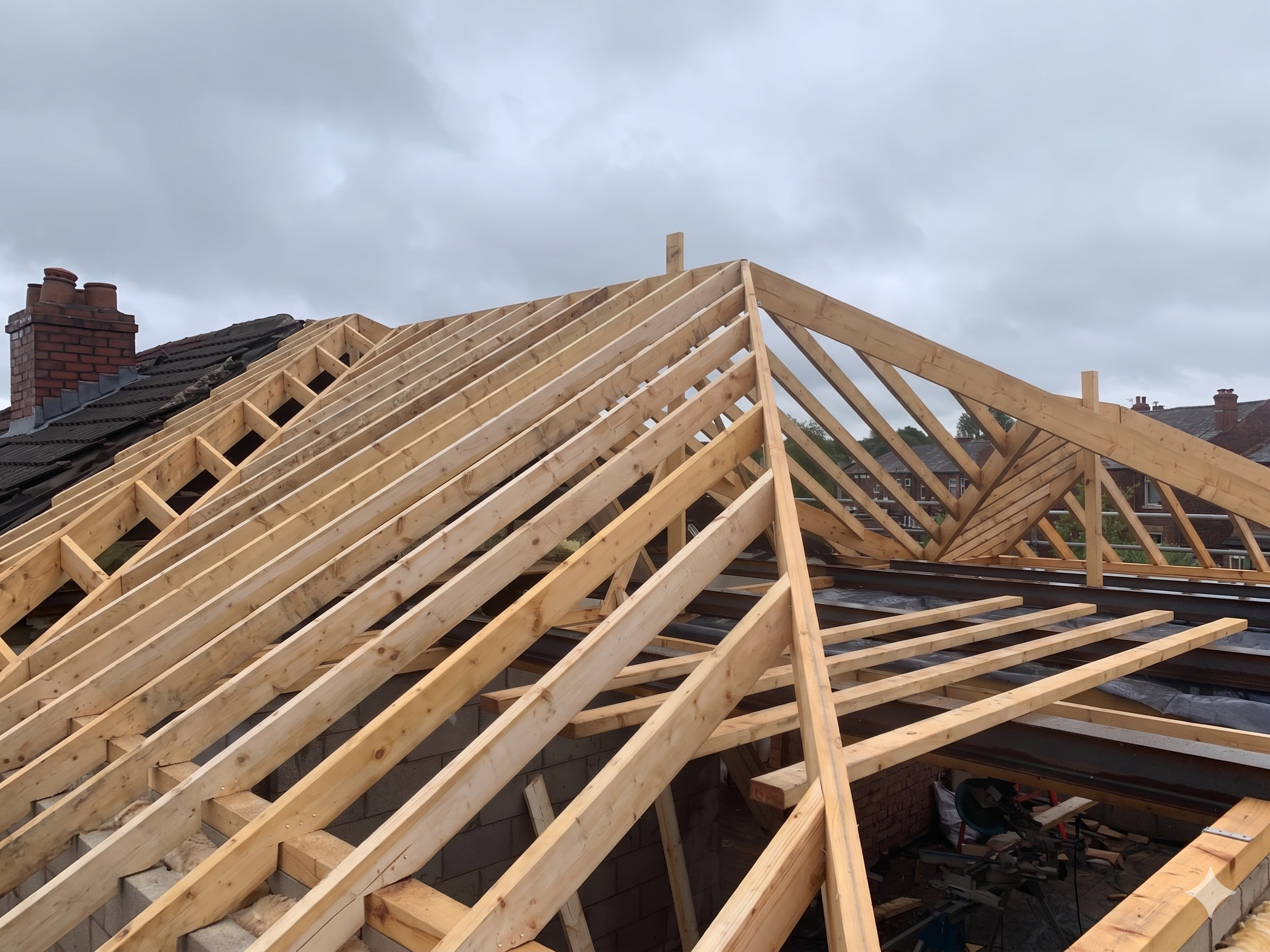 Hip Roof Framework Progress